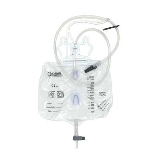 [DMM07029] Bed bag with antir. valv. and sterile sc. tap 2000 ml tube 130 cm SM4

