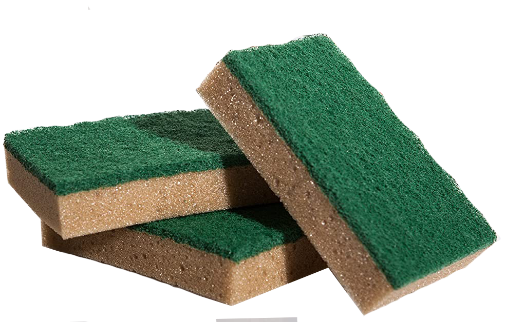 [DET05267] Spugna abrasiva accoppiata gialla/verde doppio uso