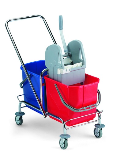 [DET06023] Double Roll trolley 50 lt.(25+25) chrome frame