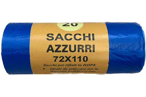 [DET05001] Sacco azzurro grande rotolo 72 x 110 cm 34 gr