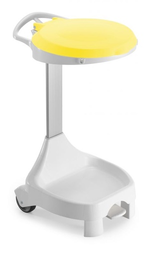 [DET06007] Carrello portasacco 120lt Smile W-70 con coperchio giallo e pedale
