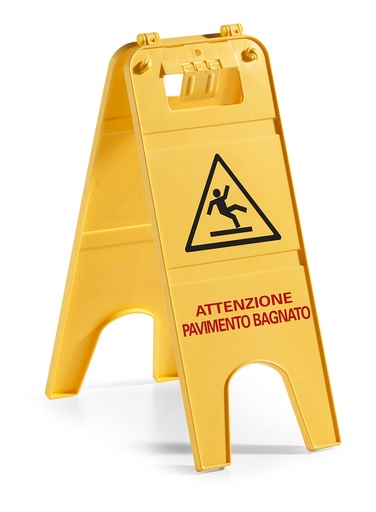 [DET05104] Segnale a due ante "pavimento bagnato" italiano