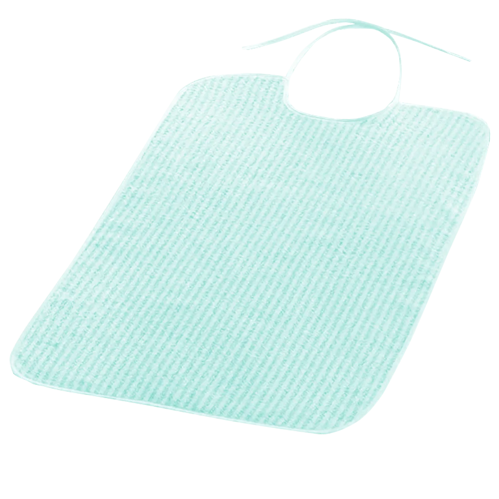 [IGP02052] Bavaglione in spugna rigata c/chiusura con lacci Venezia verde 45x75cm