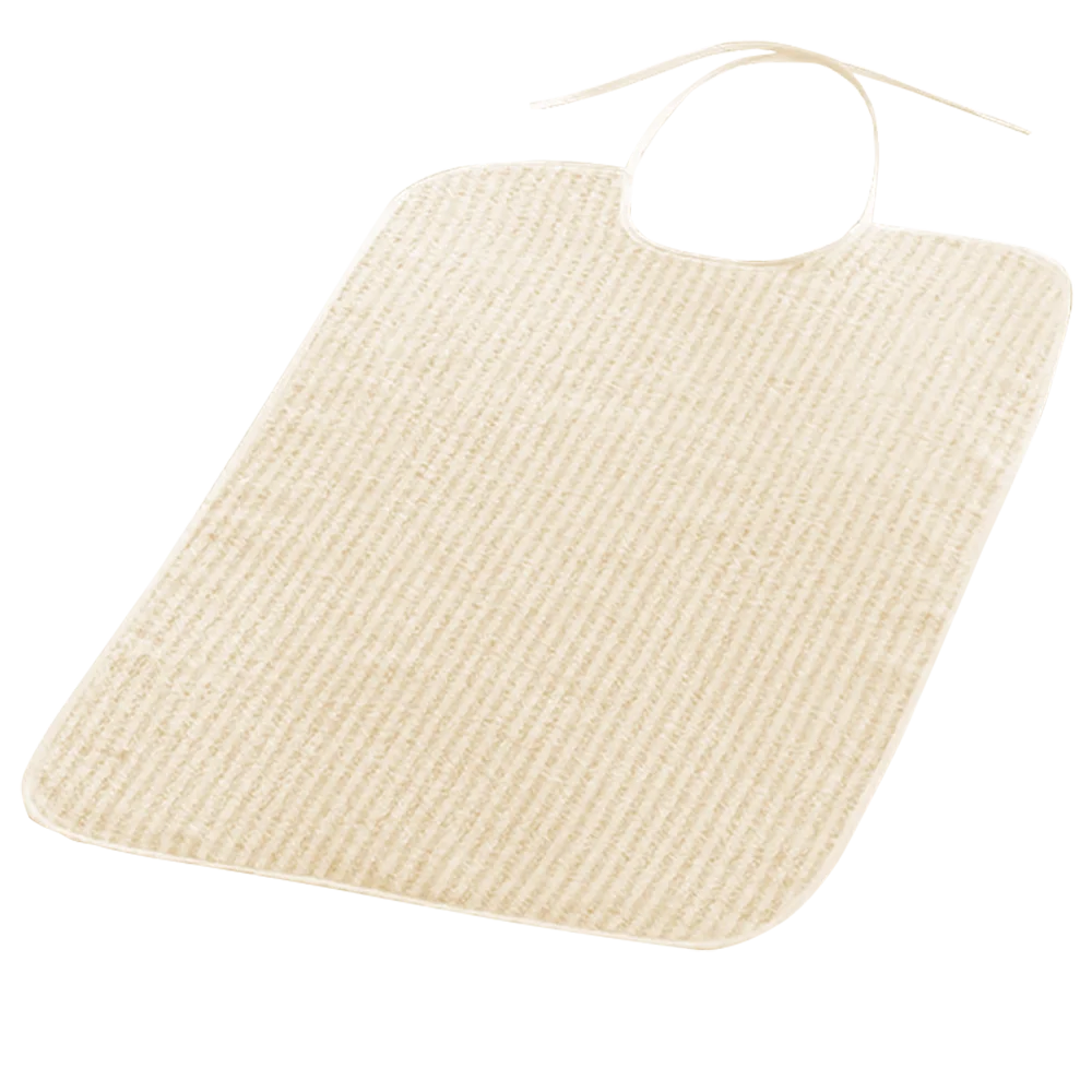 [IGP02053] Bavaglione in spugna rigata c/chiusura con lacci Venezia giallo 45x75cm