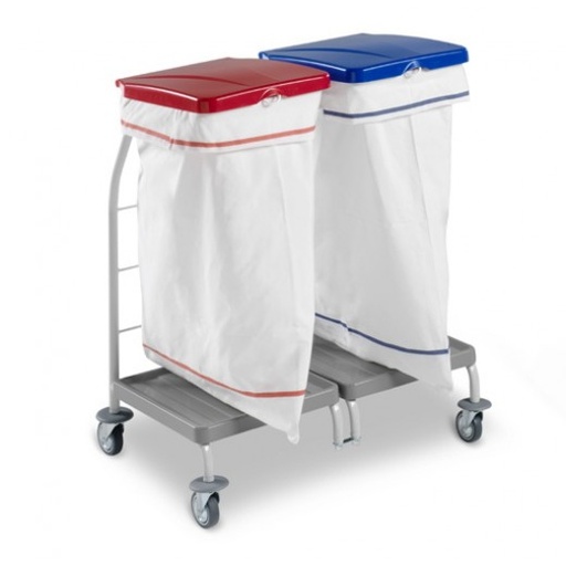 [DET06022] Double Dust cart with lids (red/blue)