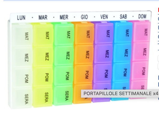 [DMM08103] Portapillole 7 giorni x 4