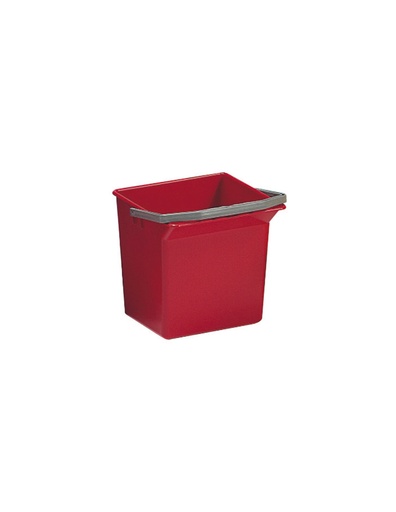 [DET050802] Secchio rettangolare rosso lt 6 con manico