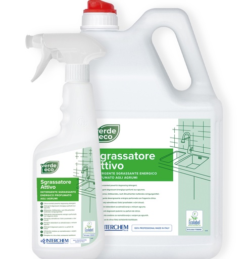 [DET01133] Verde Eco sgrassatore attivo scatola 6x750ml+1neb.