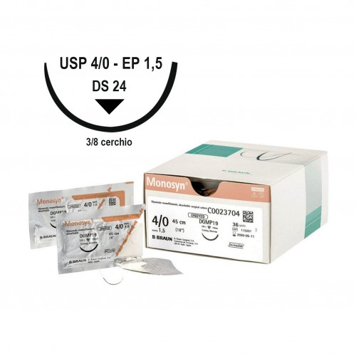 [DMM05034] Biolong suture DS24 USP 4-0 EP 1.5 cm.70 - 3/8 needle monofilament