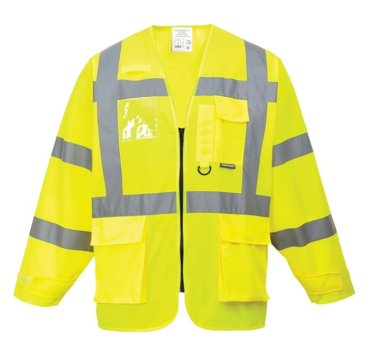 [ABB03008] Hi-Vis Yellow quilted jacket with detachable sleeves tg. M
