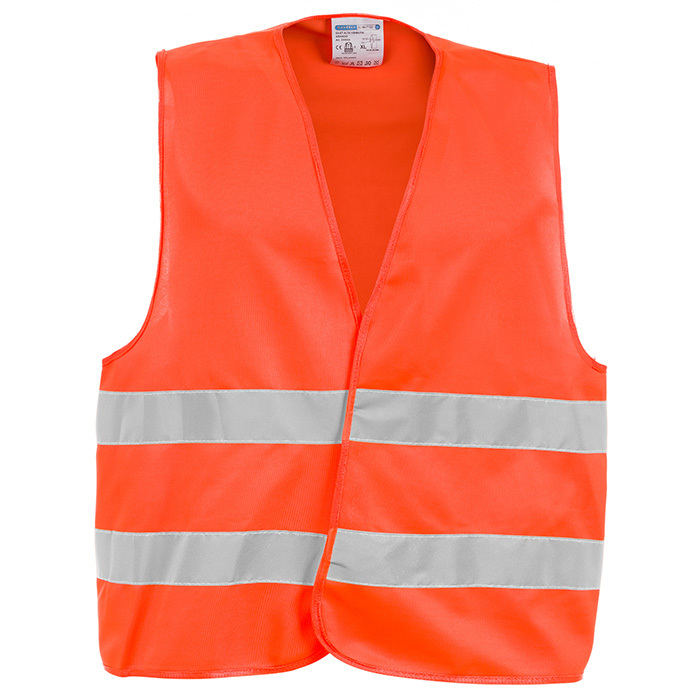 [ABB03031] High visibility waistcoat orange Lucentex one size 100% polyester
