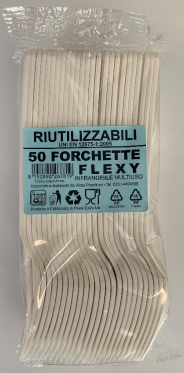 [MCP03056] Unbreakable white Flexy PP fork
