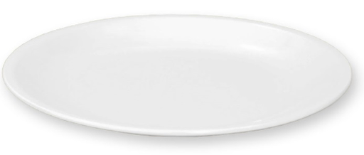 White melamine plate 23 cm diameter
