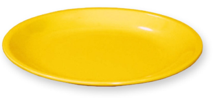 [MCP08177] Melamine plate yellow diameter 23 cm
