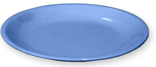 [MCP08175] Blue melamine plate 23 cm diameter
