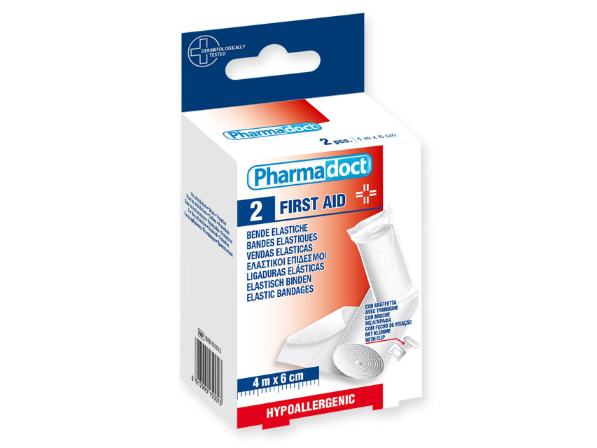 [25332] ELASTIC BANDAGE 4m x 6cm - 6 boxes of 2 pcs.