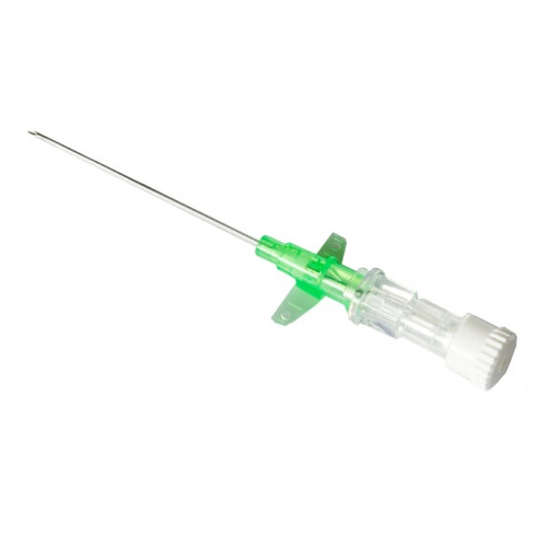 [DMM04317] 1-way cannula needle with fins g18 green x 32mm w/security liner