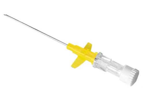 [DMM04008] Cannula needle 1 way g24 with fins 19 mm yellow