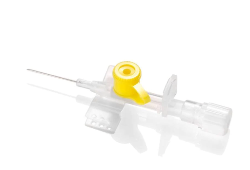 [DMM04010] 2-way cannula needle with injection valve g24 19 mm yellow