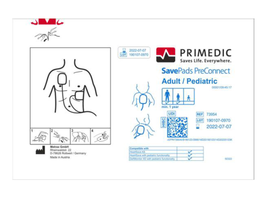[35392] SAVE PADS for over 8 years, over 25 kg for HeartSave by S.N. 739XXXXX