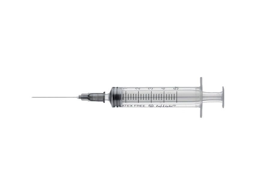 [23828] 3 PIECES SYRINGE WITH NEEDLE 22G 5ml Central Luer Cone