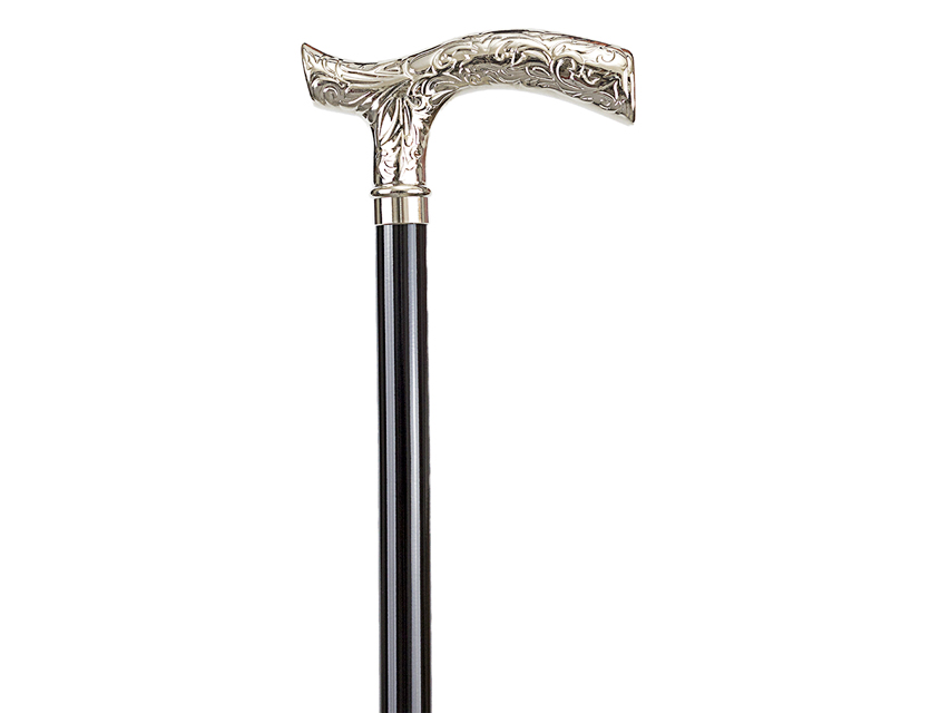 [27736] WOODEN "LEONARDO" T-HANDLE in engraved metal