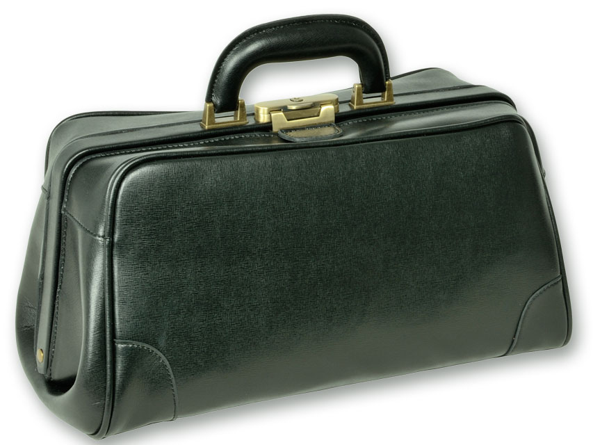 [27122] BLACK 'FLORIDA LEATHER' BAG