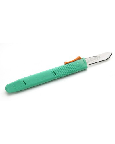 [DMM08045] Sterile single-use safety scalpel with fixed blade figure no. 11