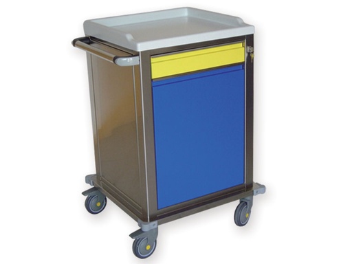 [45623] MODULAR STAINLESS STEEL TROLLEY 1+1 drawers