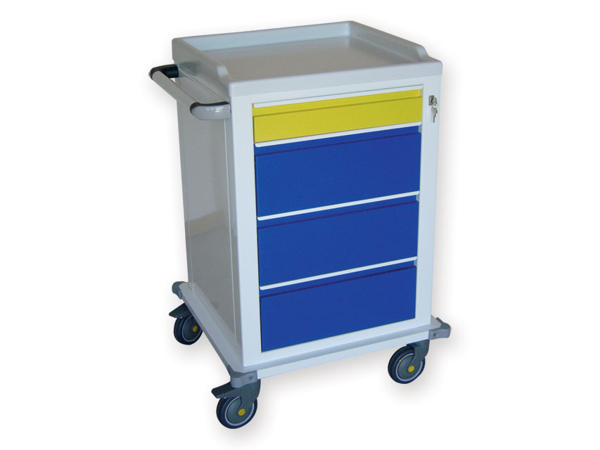 [45601] Painted MODULAR TROLLEY 1+3 drawers