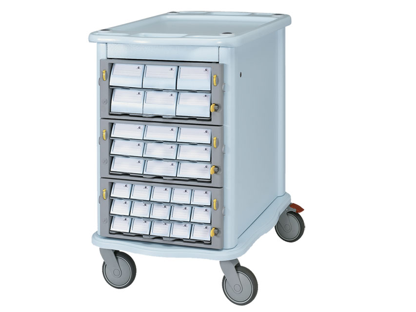 [27499] DOUBLE PHARMACY TROLLEY