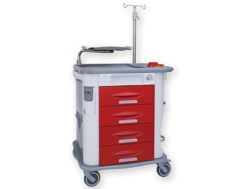 [45750] AURION EMERGENCY TROLLEY red