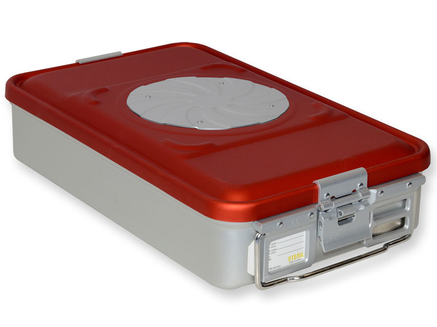 [37210] CONTAINER WITH VALVE medium h100 mm red