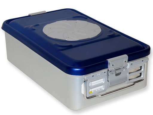 [37241] CONTAINER WITH VALVE medium h135 mm blue perforated