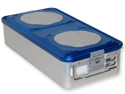 [37281] CONTAINER WITH VALVE large h135 mm blue perforated