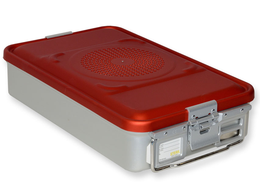 [37060] CONTAINER WITH FILTER medium h100 mm red