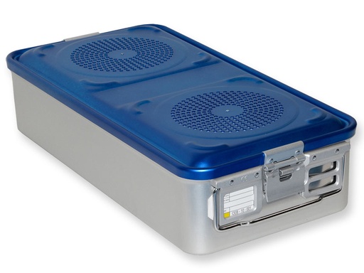 [37131] CONTAINER WITH FILTER large h135 mm blue perforated