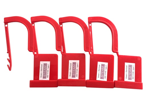 [37343] PLASTIC SEAL WITH STEAM INDICATOR red