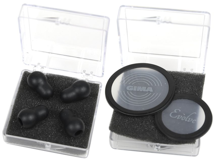 [49580] KIT GIMA EVOLVE: 2 FLUSHING DIAPHRAMS + 2 PAIRS OF OLIVES - black - spare part