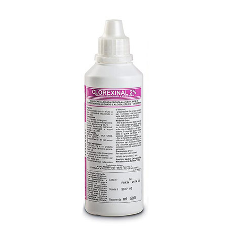 [SDF07065] Clorexinal 2% antiseptic solution for disinfecting skin areas 500 ml
