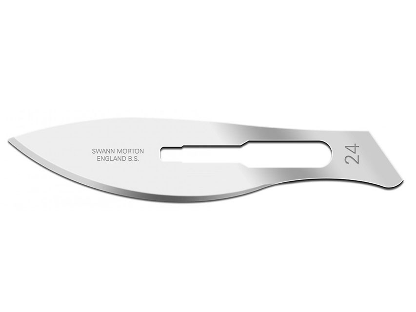 [22409] SWANN-MORTON C/S BISTURAL BLADES No. 24 - sterile