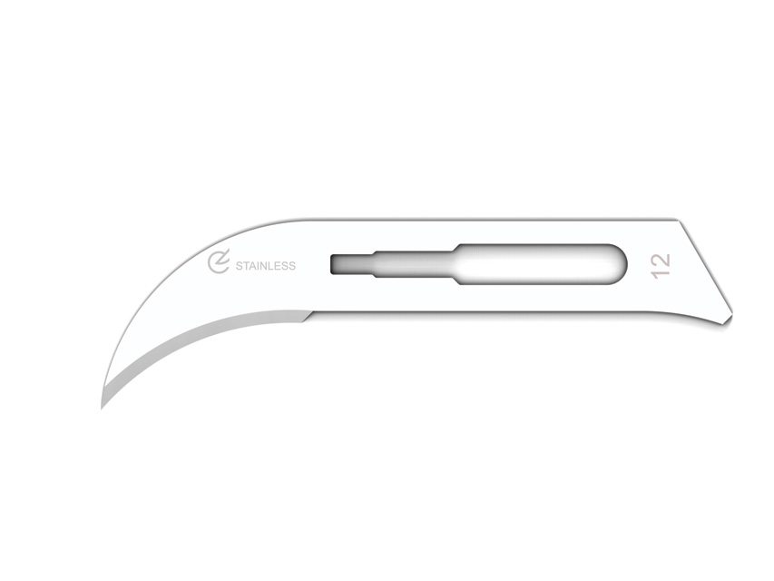 [27022] GIMA STAINLESS STEEL BLADES NO. 12 STERILE