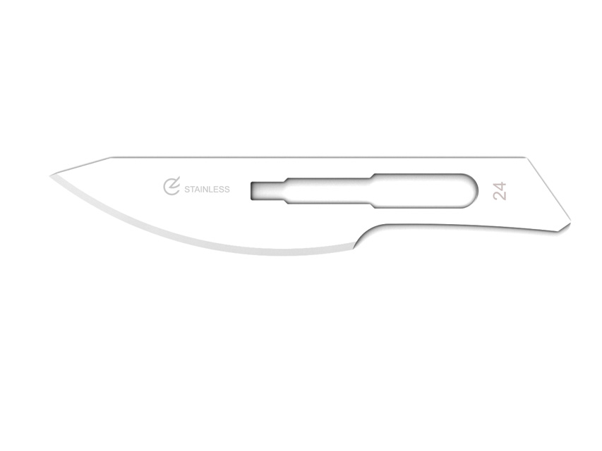 [27028] GIMA STAINLESS STEEL BLADES NO. 24 STERILE