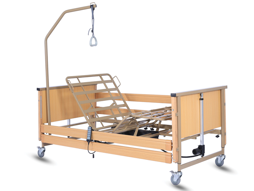 [27693] ELECTRIC BED WITH 3 MOTORS, ADJUSTABLE HEIGHT 84-125 cm - 3 joints - 4 sections
