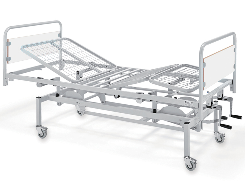 [44734] THREE SECTION VARIABLE HEIGHT BED - 2 cranks - with wheels