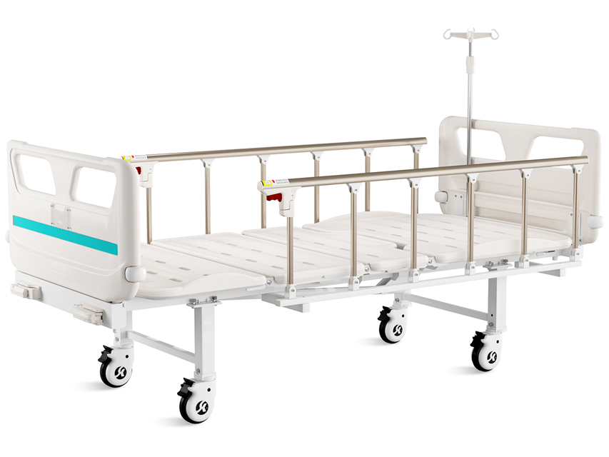 [44740] 3 SECTION VARIABLE HEIGHT BED - 2 cranks - with wheels