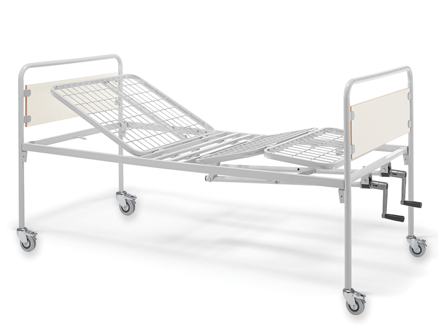 [44733] THREE SECTION BED - 2 cranks - with wheels