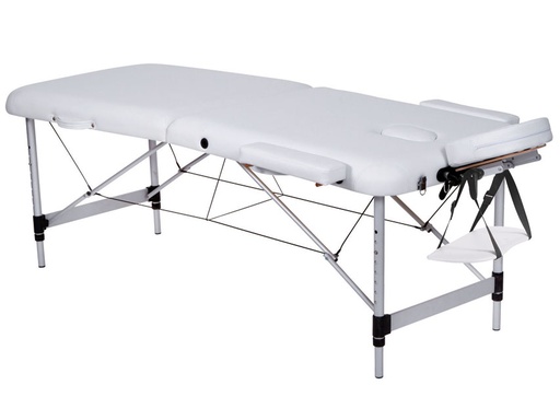 [GM-30041] 2 SECTION ALUMINIUM MASSAGE BED - white