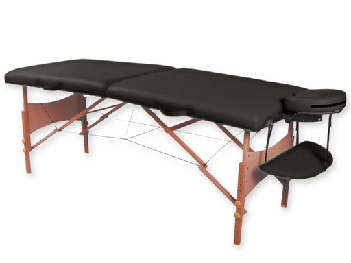 [44000] 2 SECTION WOOD MASSAGE BED - black