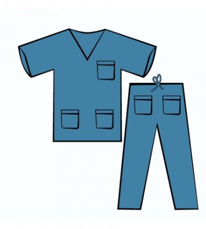[MGI01188] Disposable surgeon's uniform m/c with drawstring 3 pockets water-rep. TG.M
